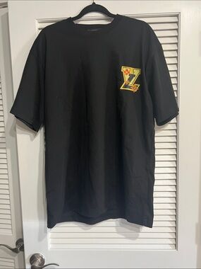 Louis Vuitton Black Tee with Yellow LV Crest